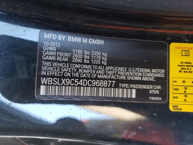 2013 BMW M6 WBSLX9C54DC968877