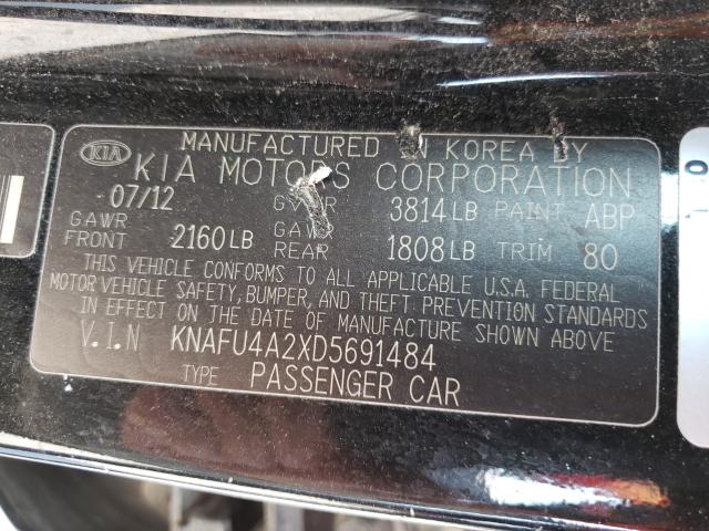 KNAFU4A2XD5691484 KIA FORTE EX