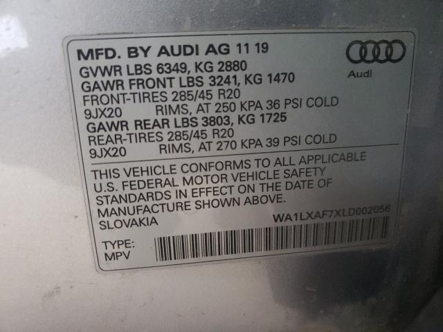 VIN WA1LXAF7XLD002056 2020 Audi Q7, Premium Plus no.10