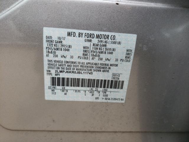 2018 LINCOLN MKX SELECT 2LMPJ6KR0JBL11745