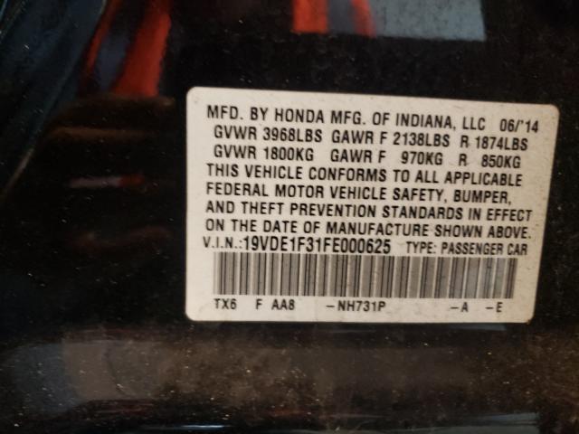 2015 ACURA ILX 20 19VDE1F31FE000625