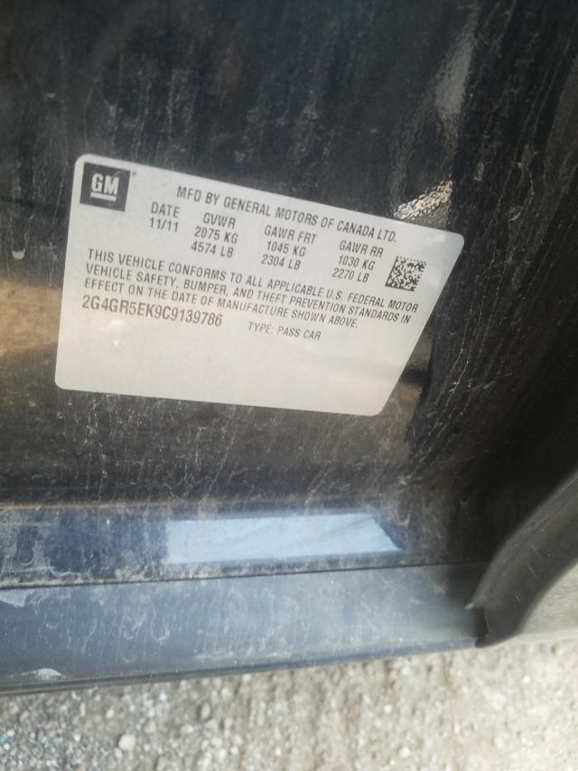 2012 BUICK REGAL 2G4GR5EK9C9139786