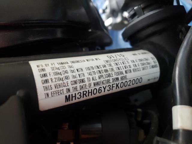 2015 YAMAHA YZFR3 MH3RH06Y3FK002000