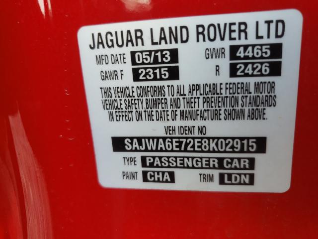 2014 JAGUAR F-TYPE SAJWA6E72E8K02915