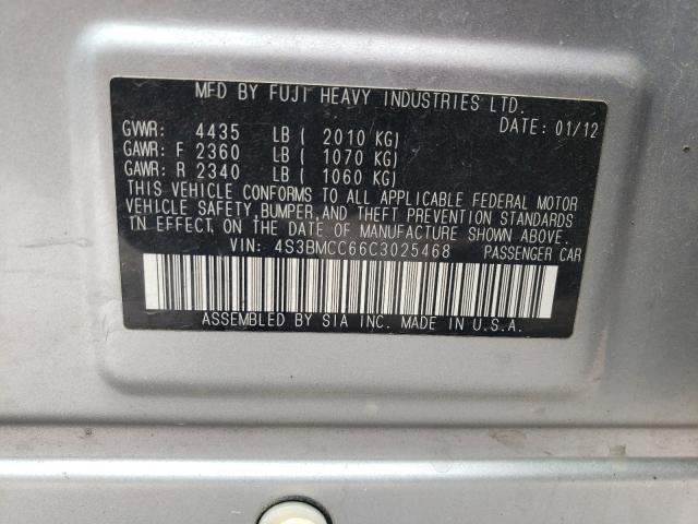 2012 SUBARU LEGACY 4S3BMCC66C3025468