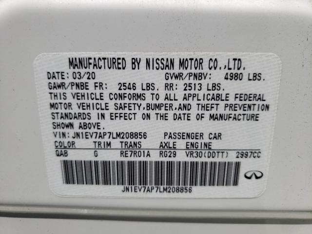 2020 INFINITI Q50 PURE JN1EV7AP7LM208856