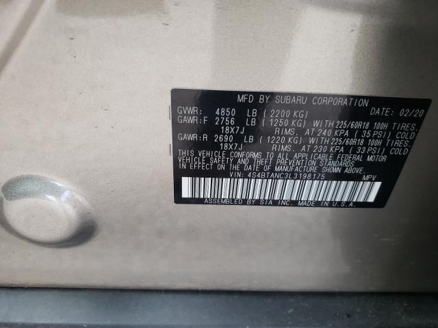 2020 SUBARU OUTBACK LI 4S4BTANC3L3198175