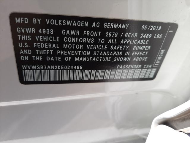 2019 VOLKSWAGEN ARTEON SEL WVWSR7AN2KE024498