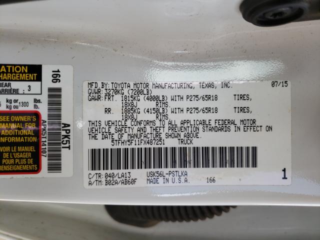 2015 TOYOTA TUNDRA LIM 5TFHY5F11FX487251