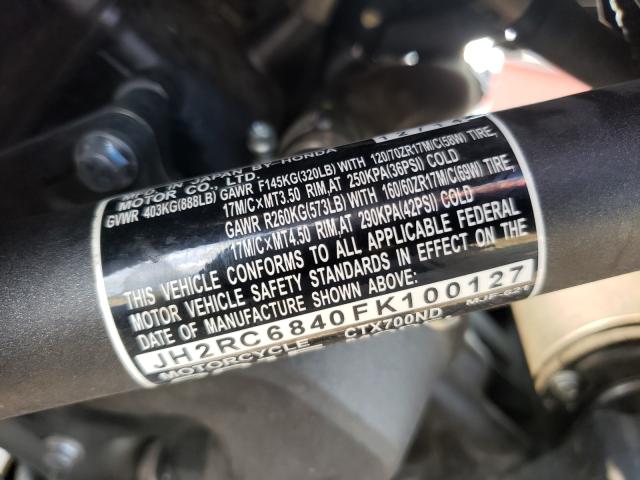 2015 HONDA CTX700 ND JH2RC6840FK100127