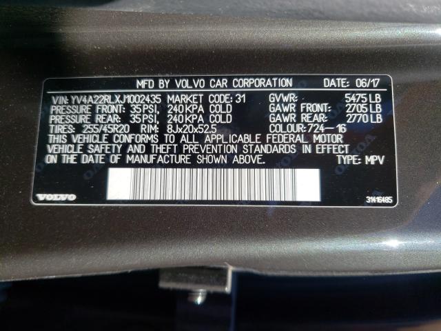 2018 VOLVO XC60 T6 IN YV4A22RLXJ1002435