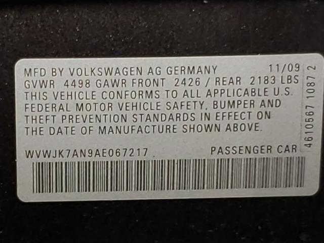 2010 VOLKSWAGEN PASSAT KOM WVWJK7AN9AE067217