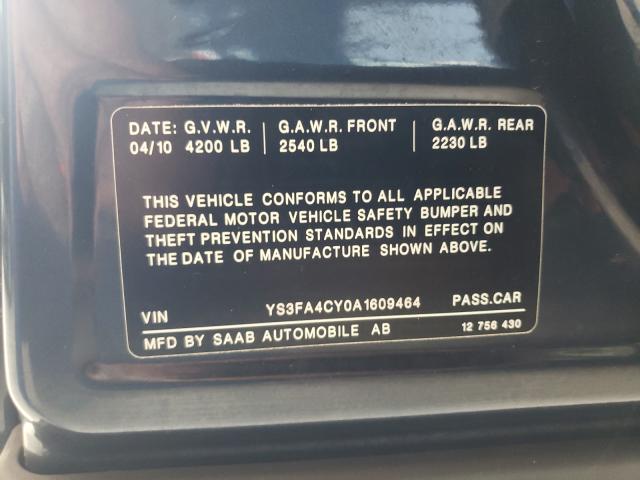 2010 SAAB 9-3 2.0T YS3FA4CY0A1609464
