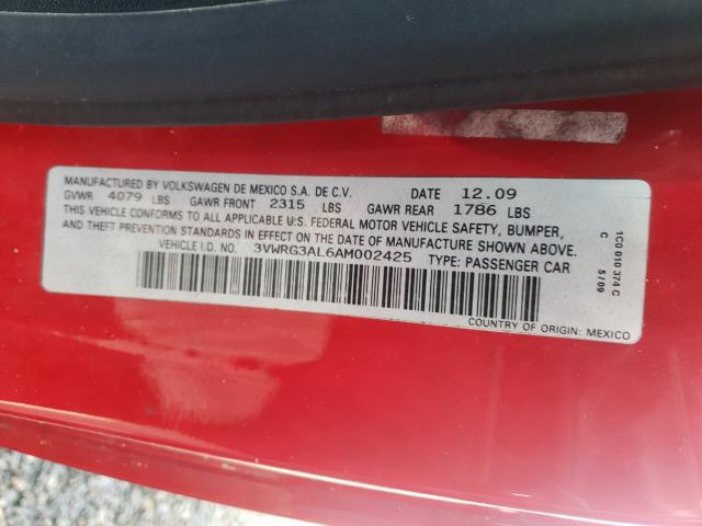 2010 VOLKSWAGEN NEW BEETLE 3VWRG3AL6AM002425