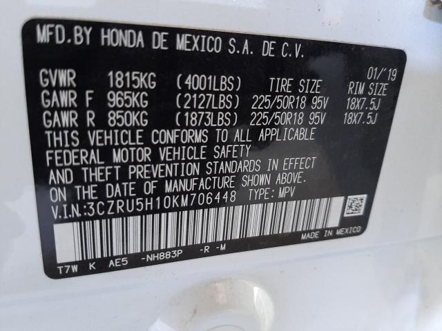 2019 HONDA HR-V SPORT 3CZRU5H10KM706448