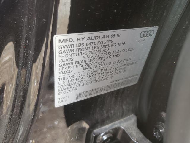 2019 AUDI Q8 PREMIUM WA1EVAF16KD006498