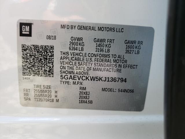 2019 BUICK ENCLAVE AV 5GAEVCKW5KJ136794
