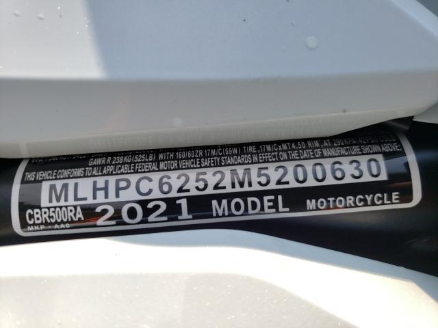 2021 HONDA CBR500 RA MLHPC6252M5200630