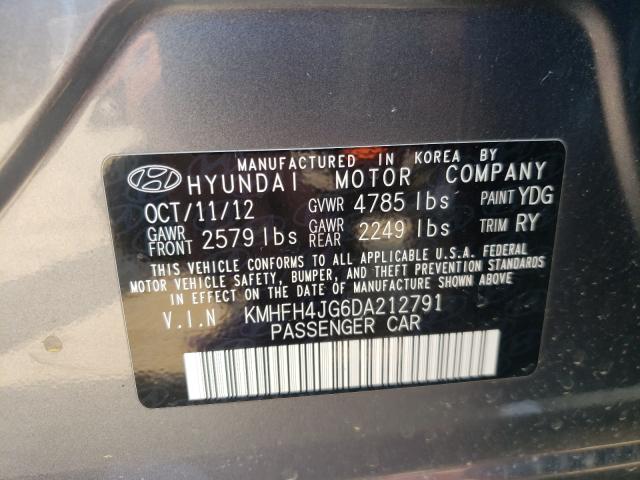 2013 HYUNDAI AZERA GLS KMHFH4JG6DA212791