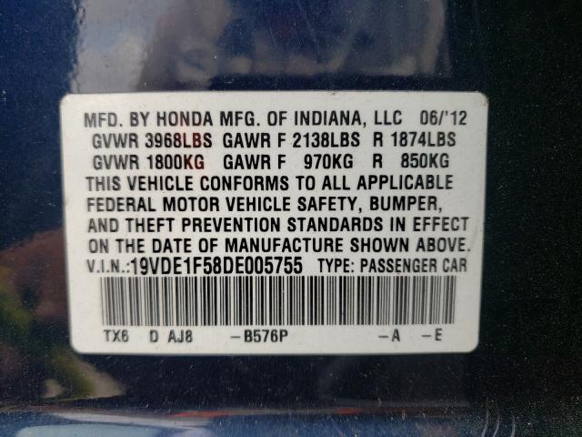 2013 ACURA ILX 20 PRE 19VDE1F58DE005755