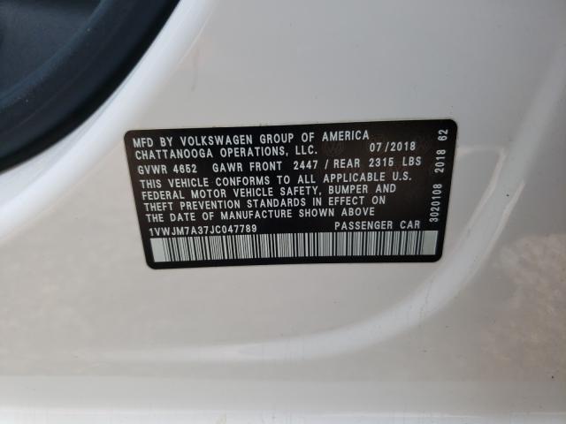2018 VOLKSWAGEN PASSAT GT 1VWJM7A37JC047789