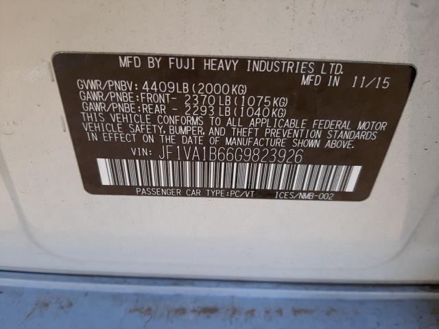 2016 SUBARU WRX JF1VA1B66G9823926