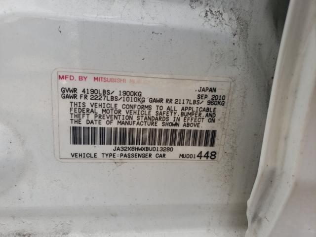 2011 MITSUBISHI LANCER GTS JA32X8HWXBU013280