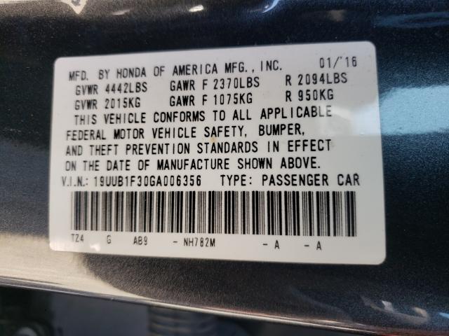 2016 ACURA TLX 19UUB1F30GA006356
