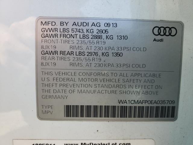 2014 AUDI Q5 TDI PRE WA1CMAFP0EA035709