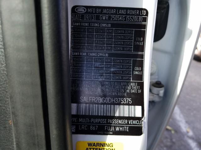 2013 LAND ROVER LR2 HSE SALFR2BG0DH375375