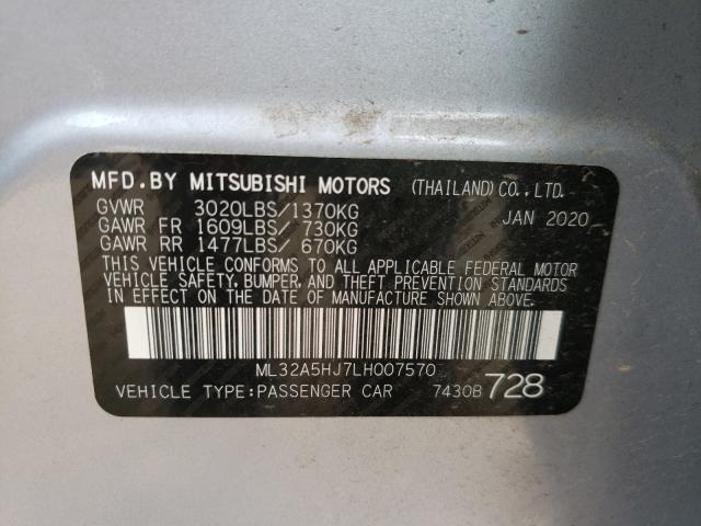 2020 MITSUBISHI MIRAGE LE ML32A5HJ7LH007570