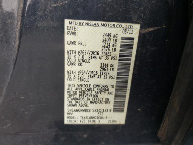 2012 NISSAN XTERRA OFF 5N1AN0NW8CC500103