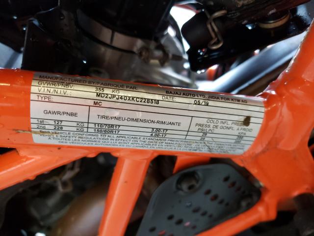 2019 KTM 390 DUKE MD2JPJ40XKC228518