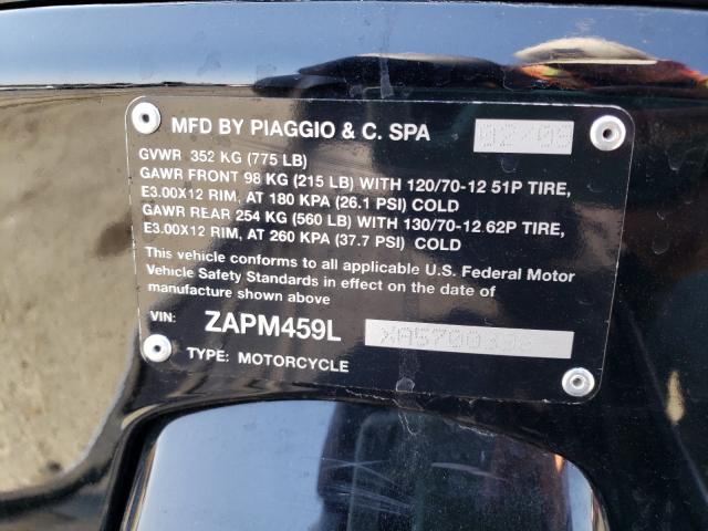 2010 VESPA GTS 300 SU ZAPM459LXA5700398