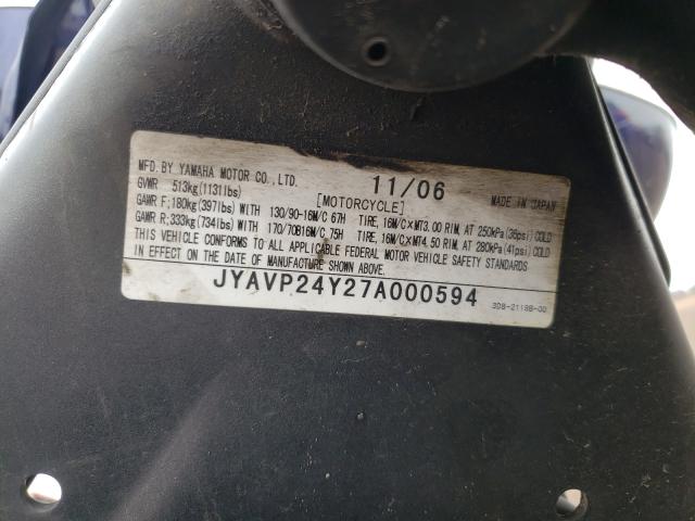 2007 YAMAHA XVS1300 A JYAVP24Y27A000594