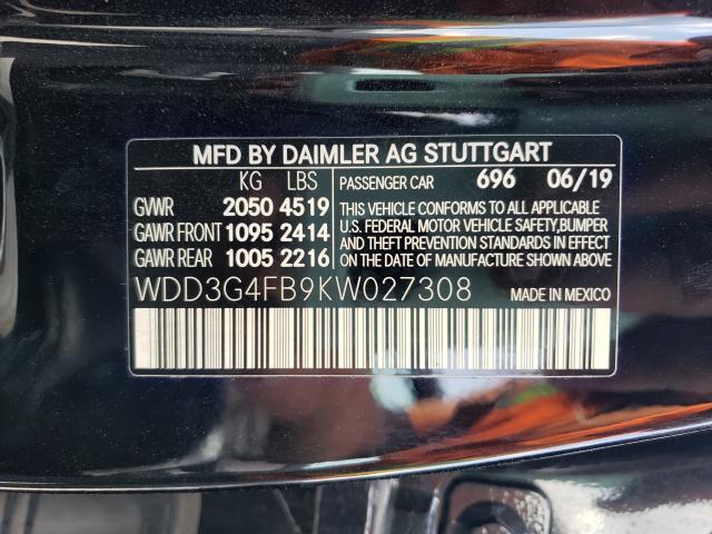 2019 MERCEDES-BENZ A 220 4MAT WDD3G4FB9KW027308