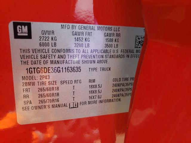 2016 GMC CANYON SLT 1GTG6DE36G1163635