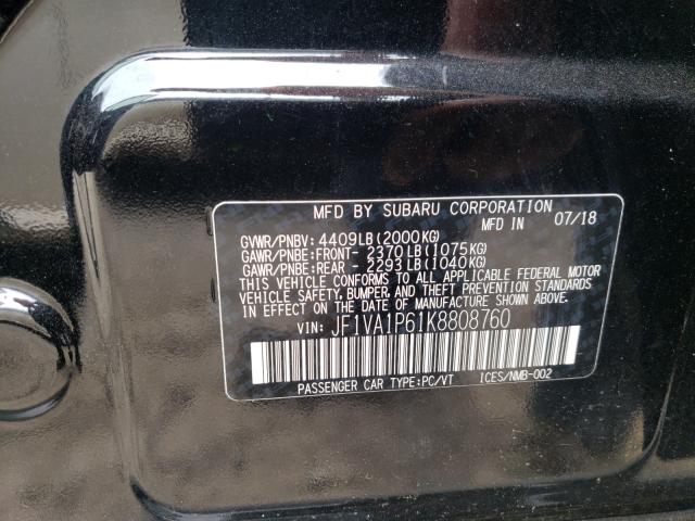 2019 SUBARU WRX LIMITE JF1VA1P61K8808760