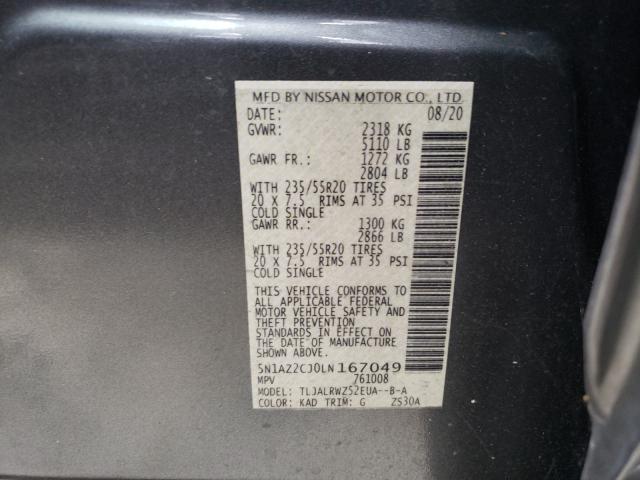 2020 NISSAN MURANO SL 5N1AZ2CJ0LN167049