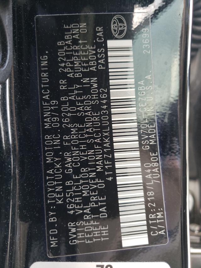 2020 TOYOTA CAMRY XLE 4T1FZ1AKXLU034462