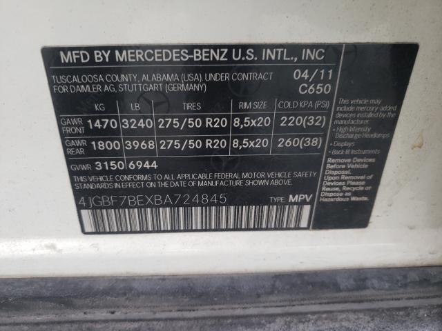 2011 MERCEDES-BENZ GL 450 4MA 4JGBF7BEXBA724845
