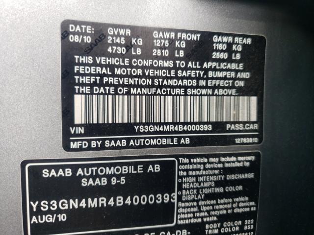 2011 SAAB 9-5 TURBO YS3GN4MR4B4000393