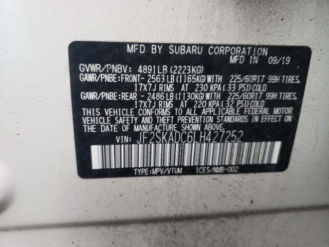 2020 SUBARU FORESTER JF2SKADC6LH427252