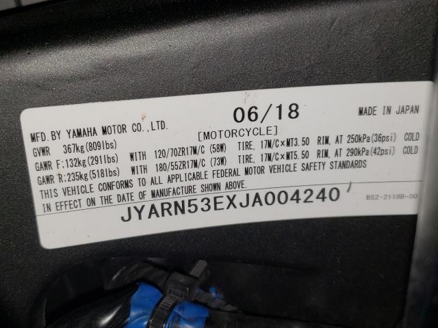 2018 YAMAHA MT09 JYARN53EXJA004240