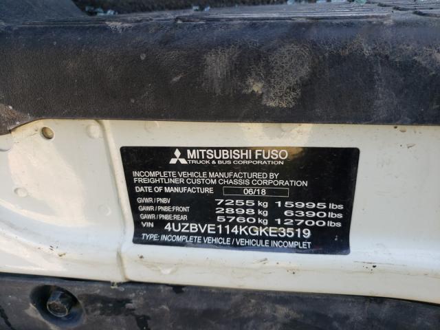 2019 MITSUBISHI FE FEC72S 4UZBVE114KGKE3519