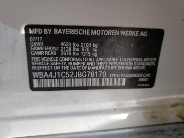 2018 BMW 430I GRAN WBA4J1C52JBG78170