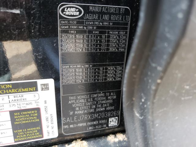 2021 LAND ROVER DEFENDER 1 SALEJ7RX3M2038269
