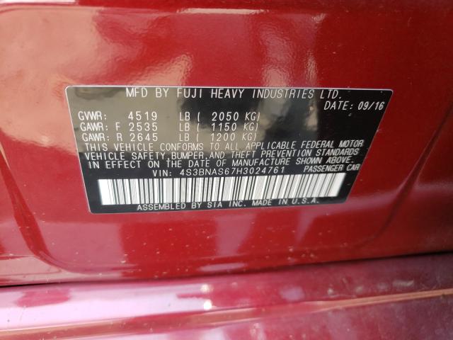 2017 SUBARU LEGACY SPO 4S3BNAS67H3024761
