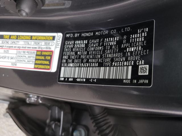 2018 HONDA CLARITY JHMZC5F19JC013856