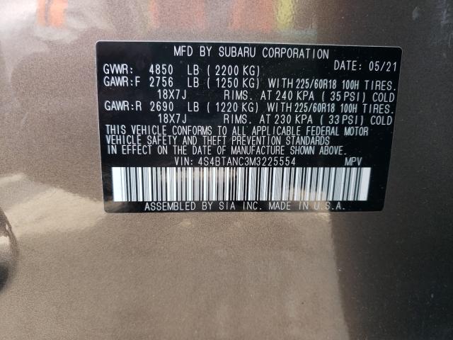 2021 SUBARU OUTBACK LI 4S4BTANC3M3225554